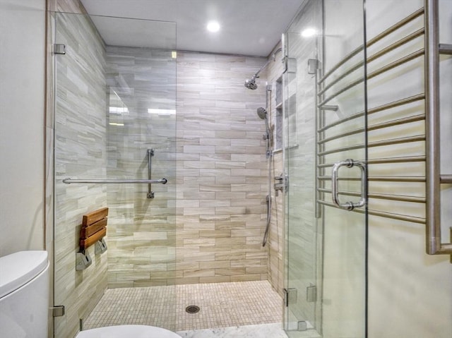 9 Knollwood Ct Unit 9, Burlington, MA 01803 - bathroom featuring toilet, a shower stall, and recessed lighting