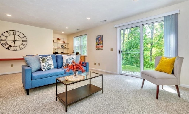 9 Knollwood Ct Unit 9, Burlington, MA 01803 - living area featuring carpet floors, baseboards, and recessed lighting