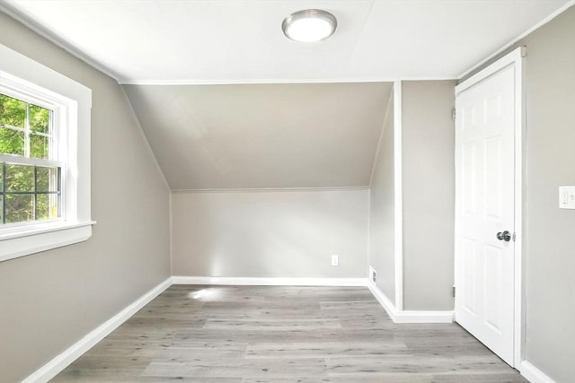 248 Pheland St, Springfield, MA 01109 - additional living space featuring baseboards, wood finished floors, and vaulted ceiling