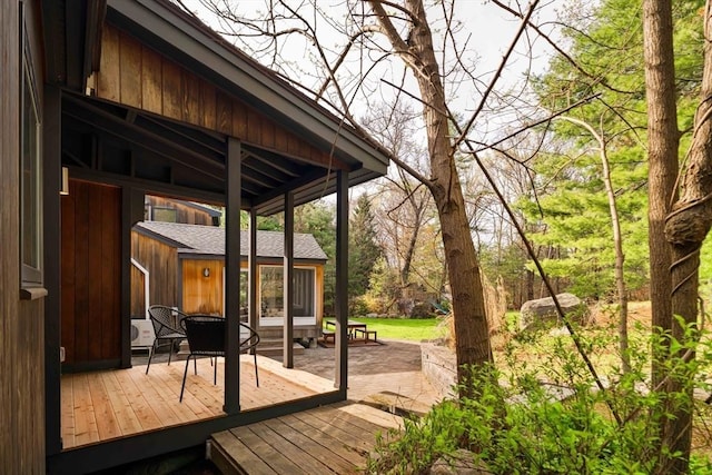 view of wooden deck