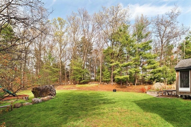 view of green lawn