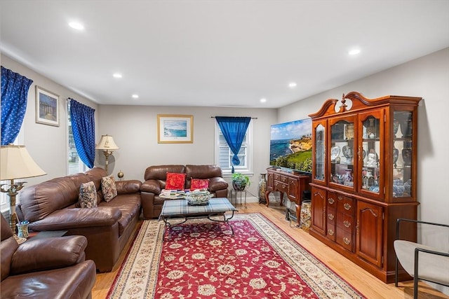 26 Weybosset St, Weymouth, MA 02191 - living room featuring recessed lighting and light wood-style flooring