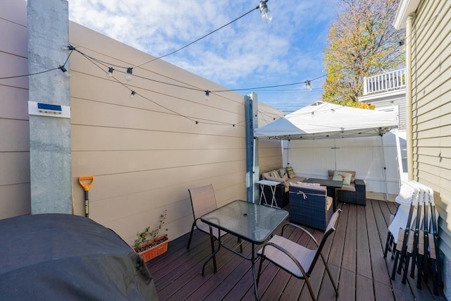 102 Gilman St, Somerville, MA 02145 - deck featuring outdoor dining space and an outdoor hangout area