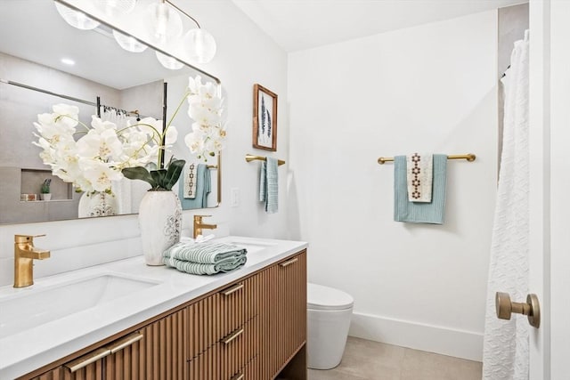 1 Archer St, Swampscott, MA 01907 - bathroom featuring tile patterned floors and double vanity