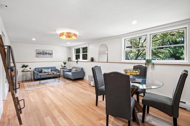 1 Archer St, Swampscott, MA 01907 - dining space featuring light wood finished floors and recessed lighting