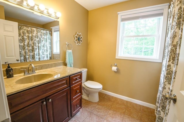 9 Gideon Ln, Shirley, MA 01464 - full bath with vanity, toilet, baseboards, and tile patterned floors