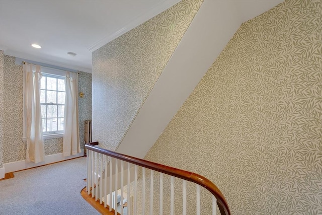 interior space featuring crown molding