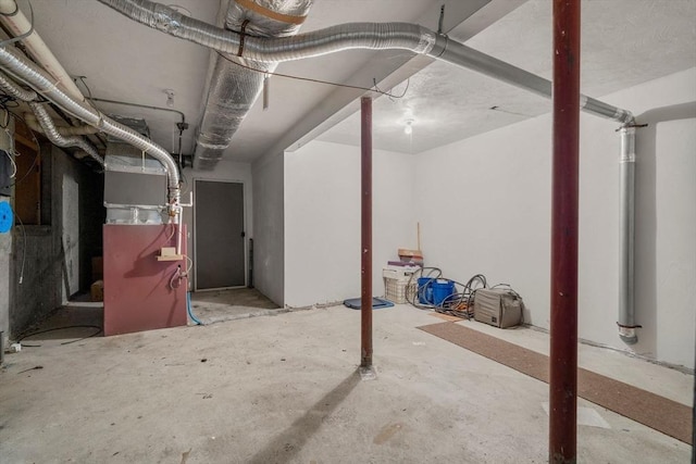 view of unfinished basement