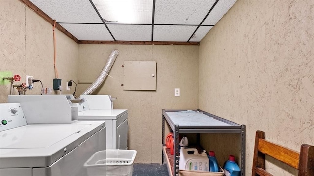 160-162 Rockland St, Fall River, MA 02724 - laundry area with separate washer and dryer and a textured wall