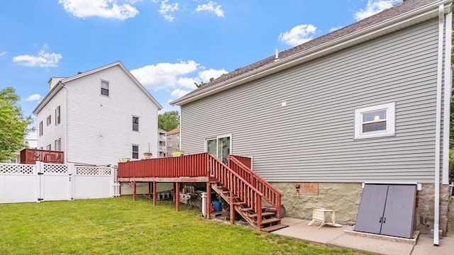 160-162 Rockland St, Fall River, MA 02724 - back of house featuring a deck and stairway