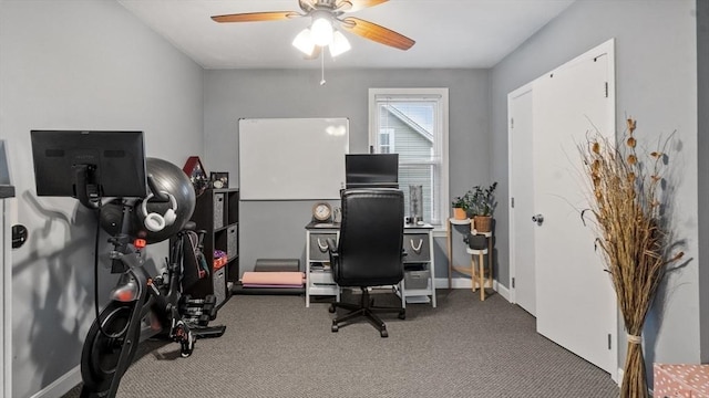 160-162 Rockland St, Fall River, MA 02724 - office area featuring a ceiling fan and carpet flooring