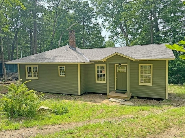 14 Wood Way, Northfield, MA 01360 - view of front of home featuring a shingled roof and a chimney