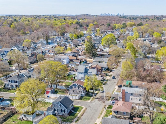 bird's eye view with a residential view