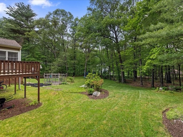 235 Stone School Rd, Sutton, MA 01590 - view of grassy yard featuring a deck