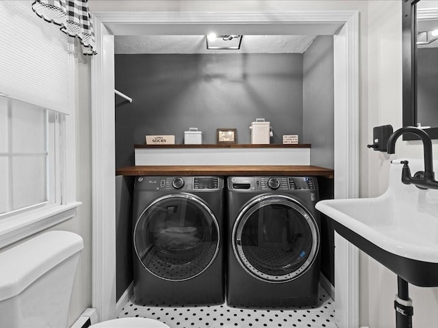 235 Stone School Rd, Sutton, MA 01590 - washroom with washing machine and dryer and a sink