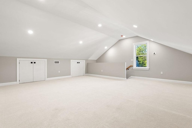 19 Vine Unit 4, Weymouth, MA 02188 - bonus room featuring lofted ceiling, light carpet, recessed lighting, and baseboards