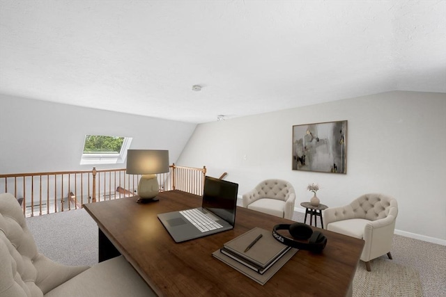 453 Turnpike St Unit 19, Easton, MA 02375 - carpeted home office featuring vaulted ceiling and baseboards