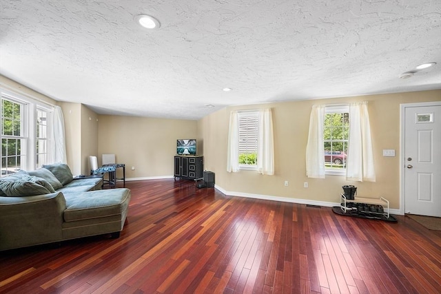 453 Turnpike St Unit 19, Easton, MA 02375 - living area with a textured ceiling, hardwood / wood-style flooring, and recessed lighting