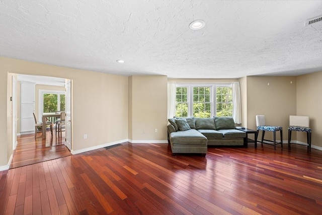 453 Turnpike St Unit 19, Easton, MA 02375 - living room with a textured ceiling, wood-type flooring, and recessed lighting
