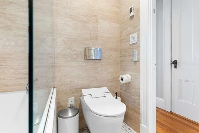bathroom featuring wood finished floors
