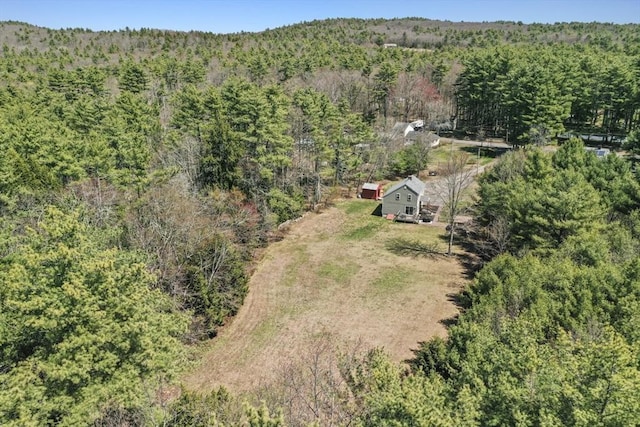 bird's eye view with a forest view