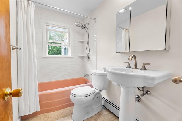 18 Fairview Rd, Westborough, MA 01581 - bathroom featuring a baseboard radiator and shower / bathtub combination with curtain