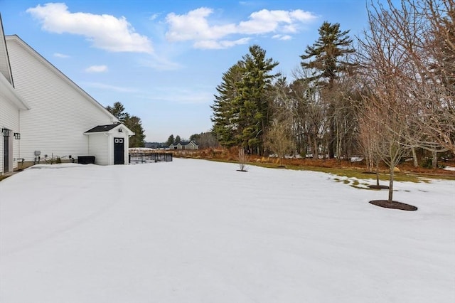 view of snowy yard