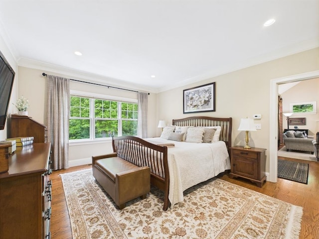 20 Davenport Ln Unit 20, Hopkinton, MA 01748 - bedroom featuring ornamental molding, wood finished floors, recessed lighting, and baseboards