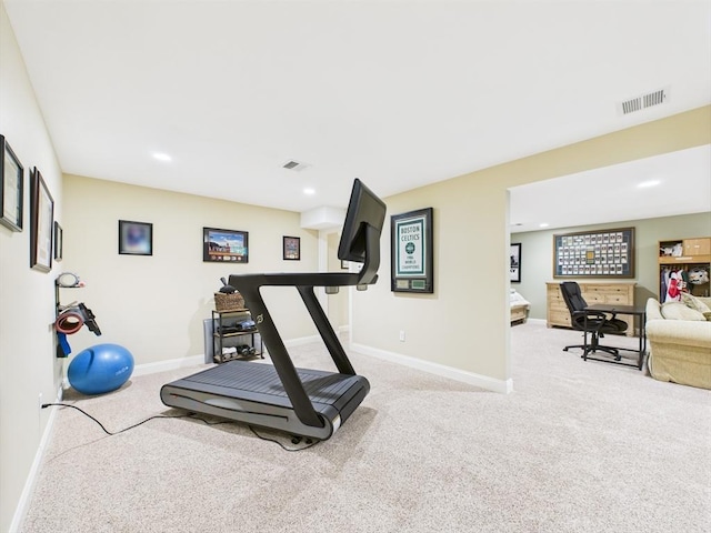 20 Davenport Ln Unit 20, Hopkinton, MA 01748 - workout room featuring carpet flooring, baseboards, and recessed lighting
