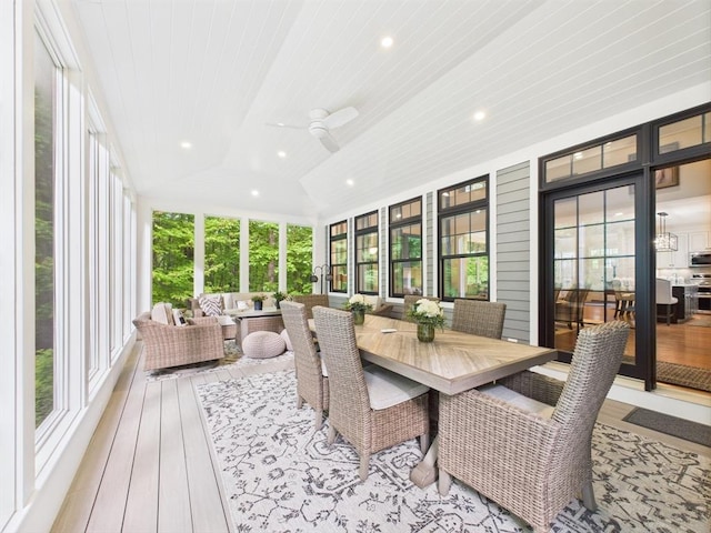 20 Davenport Ln Unit 20, Hopkinton, MA 01748 - sunroom with healthy amount of natural light, wood-type flooring, vaulted ceiling, wood ceiling, and recessed lighting