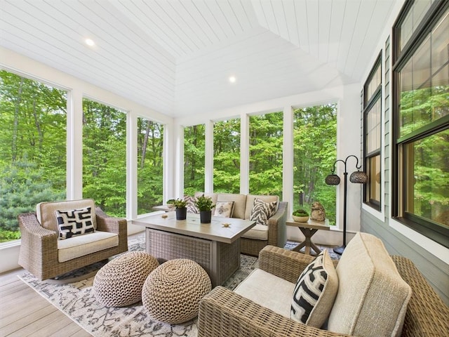 20 Davenport Ln Unit 20, Hopkinton, MA 01748 - sunroom / solarium with outdoor lounge area, wood finished floors, and wood ceiling