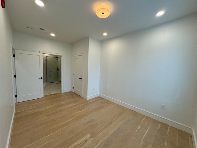 empty room featuring light hardwood / wood-style flooring