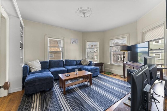 35 Ibbetson, Somerville, MA 02143 - living room with wood finished floors and baseboards