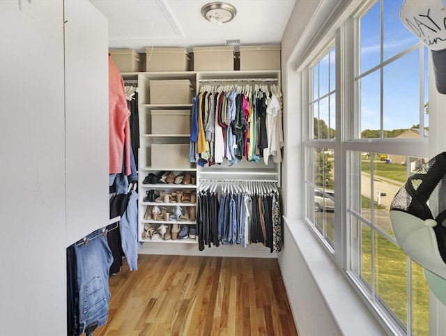 119 Esten Rd, Stoughton, MA 02072 - walk in closet with attic access and wood finished floors