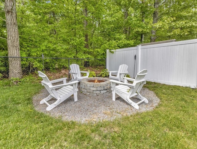 119 Esten Rd, Stoughton, MA 02072 - view of yard with an outdoor fire pit