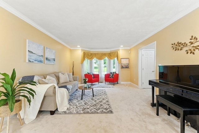 22 Campbell Rd, Middleton, MA 01949 - carpeted living area featuring recessed lighting and ornamental molding