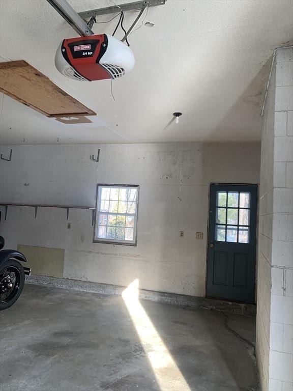 parking garage with a garage door opener