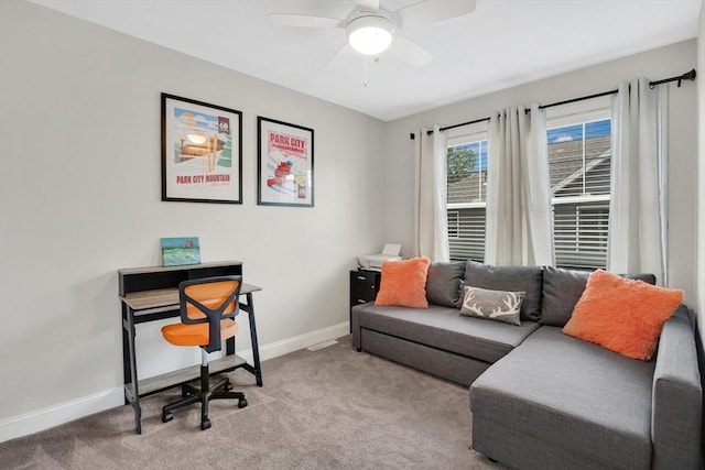 111 Union St Unit 8, Westfield, MA 01085 - home office with carpet floors and a ceiling fan