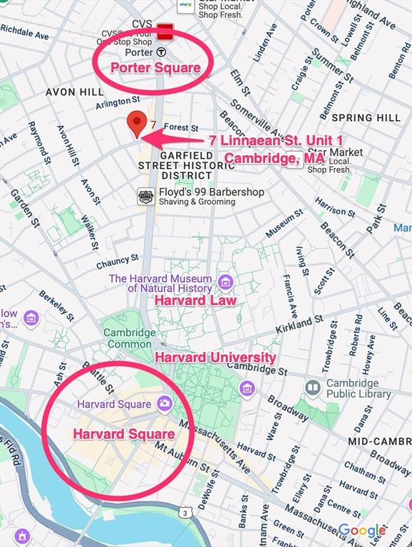 7 Linnaean St Unit 1, Cambridge, MA 02138 - map / location