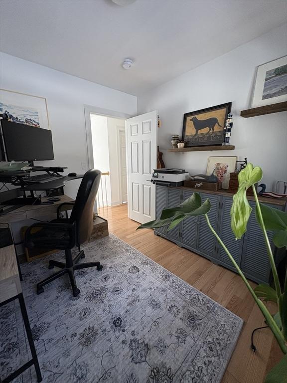 office space featuring wood finished floors
