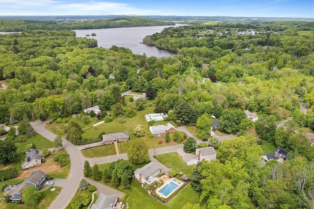 20 Highwood Way, North Andover, MA 01845 - aerial view of property and surrounding area with a nearby body of water and a heavily wooded area