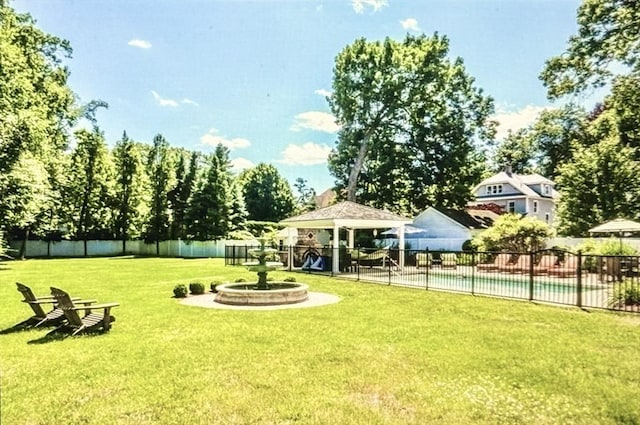 view of yard with a gazebo