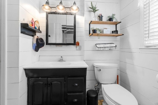 bathroom with toilet and vanity