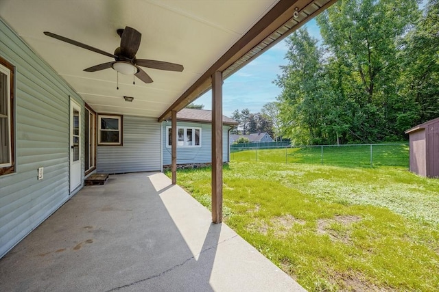 121 Donlyn Dr, Chicopee, MA 01013 - view of yard with ceiling fan and a patio area