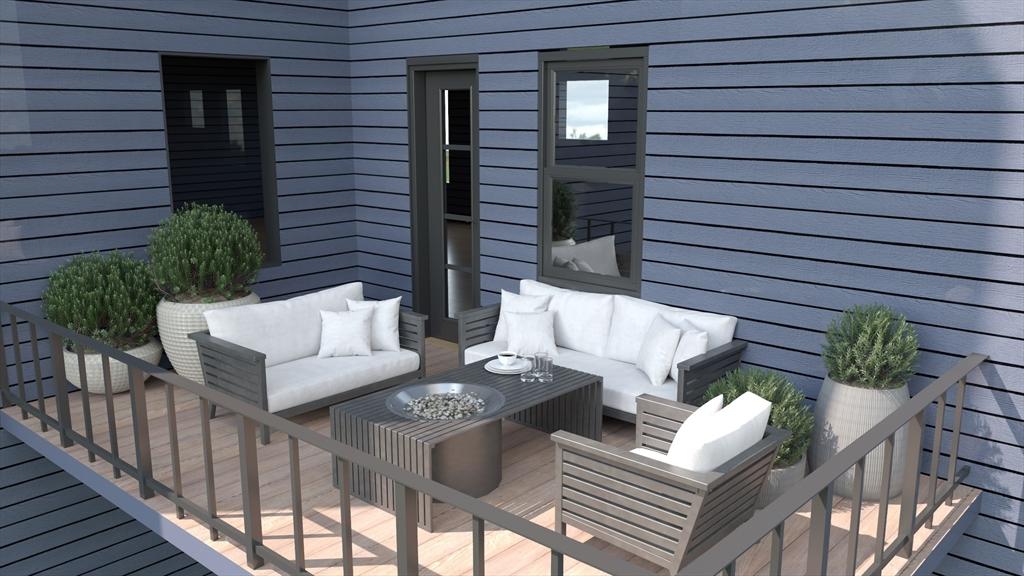 2 Weld Hill St Unit 301, Boston, MA 02130 - wooden terrace with an outdoor hangout area