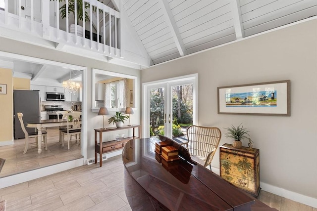 11 White Oak Trl, Barnstable, MA 02632 - sunroom featuring french doors and a chandelier