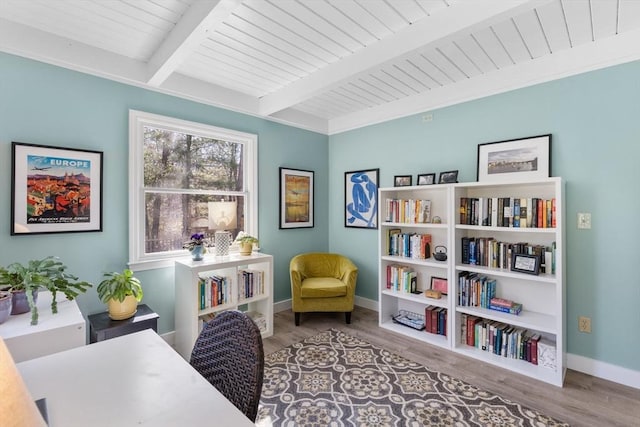 11 White Oak Trl, Barnstable, MA 02632 - office featuring beam ceiling, wood finished floors, baseboards, and wood ceiling