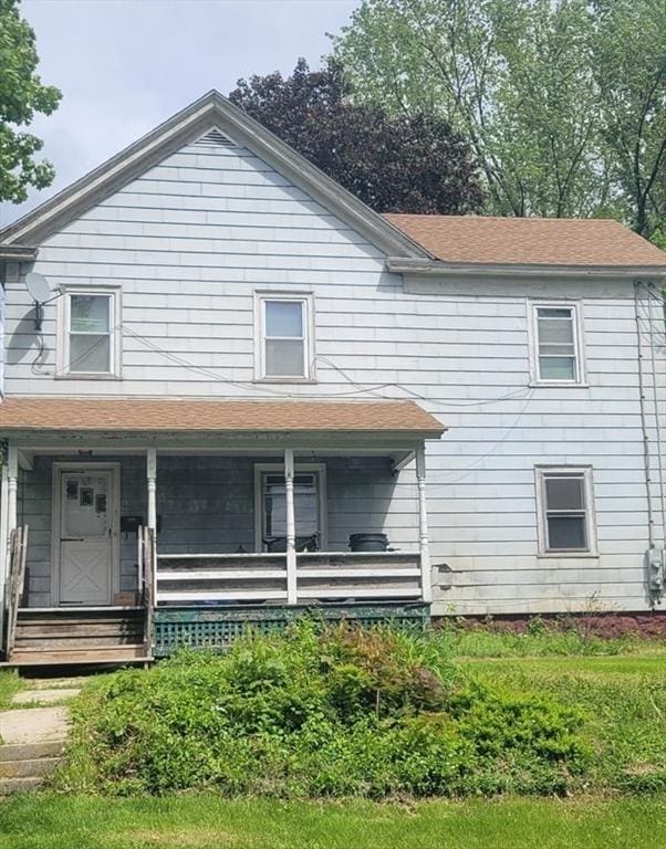 1 Barber Ave, Greenfield, MA 01301 - view of front of home with a porch and a shingled roof