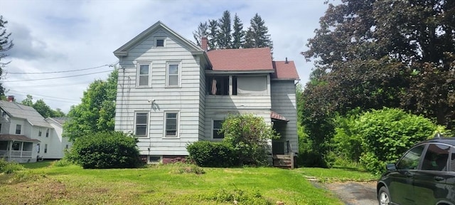 1 Barber Ave, Greenfield, MA 01301 - view of front of property with a front yard and a chimney