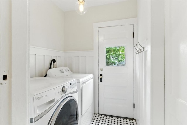 88 Brush Hill Rd, Milton, MA 02186 - washroom featuring washer and clothes dryer and a wainscoted wall